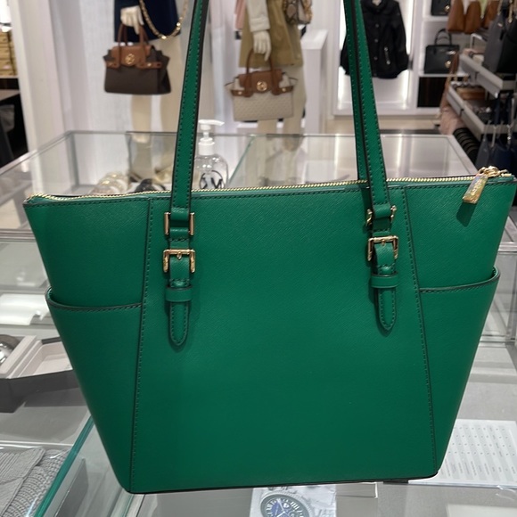 MICHAEL KORS Charlotte Large Leather Top-Zip Tote
Palmetto Green 
NWT - Picture 12 of 16